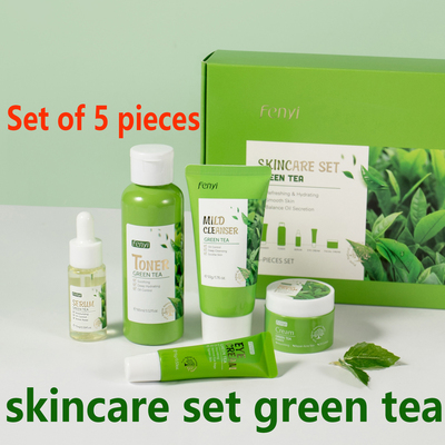 skincare set green tea Set of 5 pieces FENYI绿茶5件护肤套装