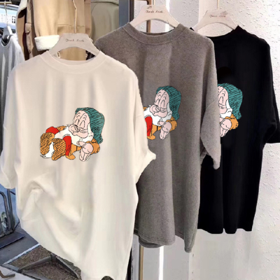 Mid long new spring and summer short sleeve T-shirt women's cotton loose Korean Fashion Net