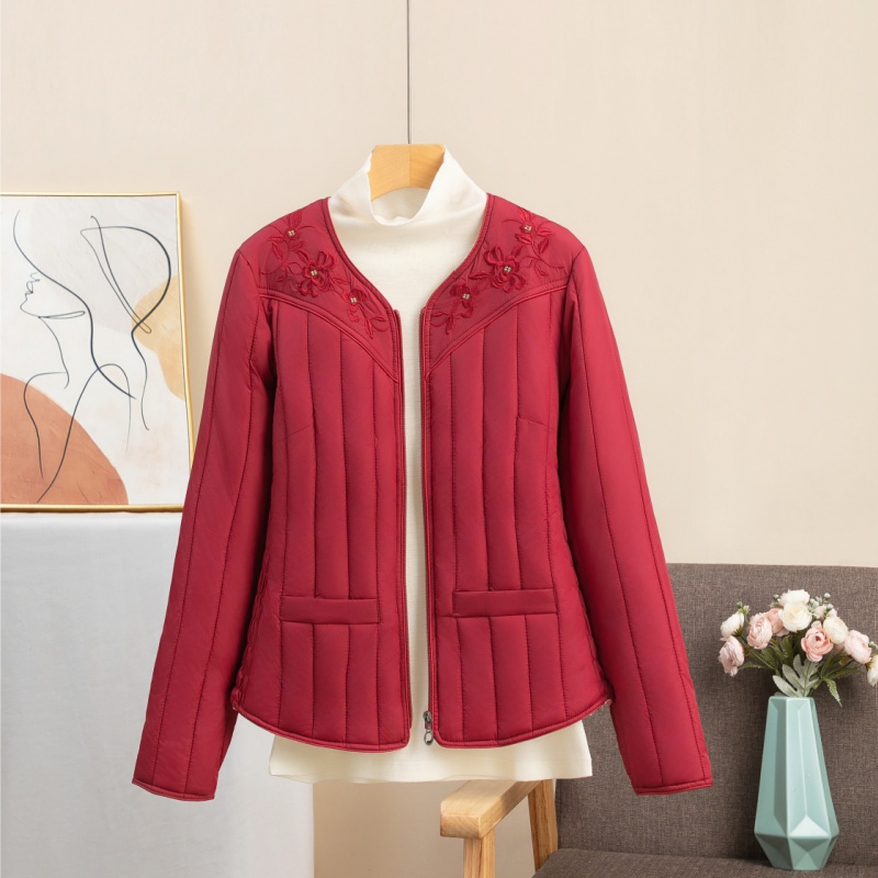 秋冬季加绒棉服妈妈棉衣内胆打底短款加厚保暖羊羔绒中老年小棉袄