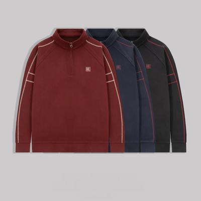 马年贺岁限定半拉链长袖立领休闲时尚男士保暖套头新年卫衣2541