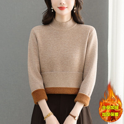 半高领羊毛衫女100纯羊毛