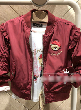 春秋款男童女童休闲拉链外套PCJA83812S夹克棒球PCJA83841