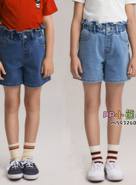 25夏季小熊女童休闲牛仔短裤中大童百搭儿童花苞裤SDTKTJ246356I