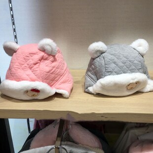 现货冬季款卡通小熊婴童加绒男女宝宝帽子PBAC74T82M AC74T82M