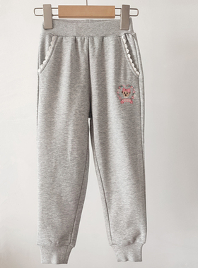 2024秋季新款女童刺绣毛圈运动休闲裤卫裤TTTM248951N