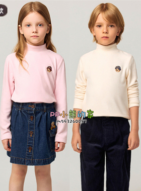 现货2025秋冬男女童半高领长袖T恤休闲保暖打底衫百搭TKLA258975H
