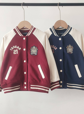 2024秋季新款小熊男女通棒球服两色拼色卡通休闲外套TTJM243851K