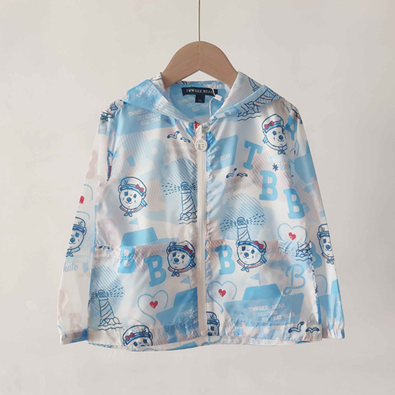 夏季卡通小熊女童满印防晒服皮肤衣休闲百搭时尚外套TTJJ242451B