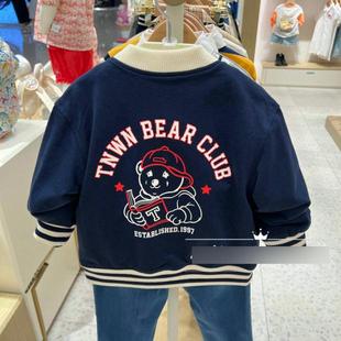 现货春秋款 男童学院风棒球服外套TKJJ223802ASR223802A 小熊童装