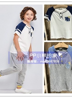 现货促销夏季新款男童两色PB圆领短袖T恤PCRA82311E
