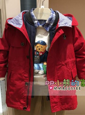 秋冬款男童风衣外套可拆卸马甲两件套TKJJ91204K JJ91204K