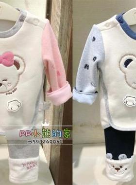 现货冬款婴童款女童宝宝加绒卫衣PBLA94981S加绒长裤子TM