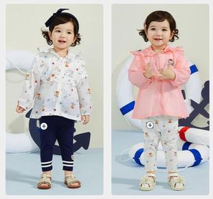 2022卡通小熊童装夏季女童宝宝休闲印花连帽外套防晒衣PBJAC6441K