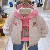 2025小熊童装 外套刺绣棒球服TKJP225151Y 秋冬女童保暖棉服时尚