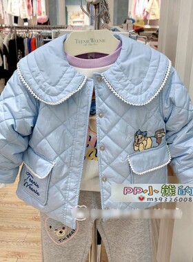 2022小熊童装秋冬款女童保暖棉服时尚外套棉衣TKJP225151Y