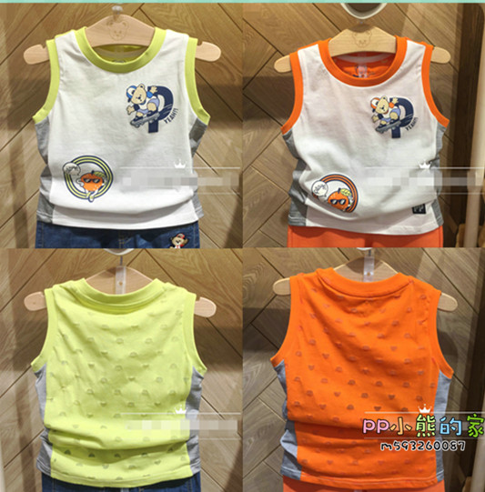 夏季男童薄款清凉小背心工字型PCSN92411S SN92411S