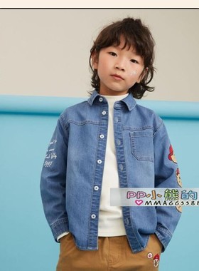 现货春秋新款男童长袖牛仔衬衣休闲童装上衣衬衫TKYC215216O
