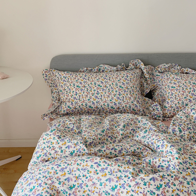 纯棉100%花边款四件套公主风