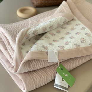 秋冬季高级感韩国大鹅床盖单件套加绒加厚夹棉榻榻米床单双面可用