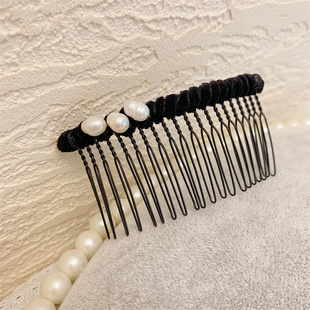 发饰韩国发卡珍珠发梳插梳短发刘海梳防滑简约反插梳日韩头饰品女