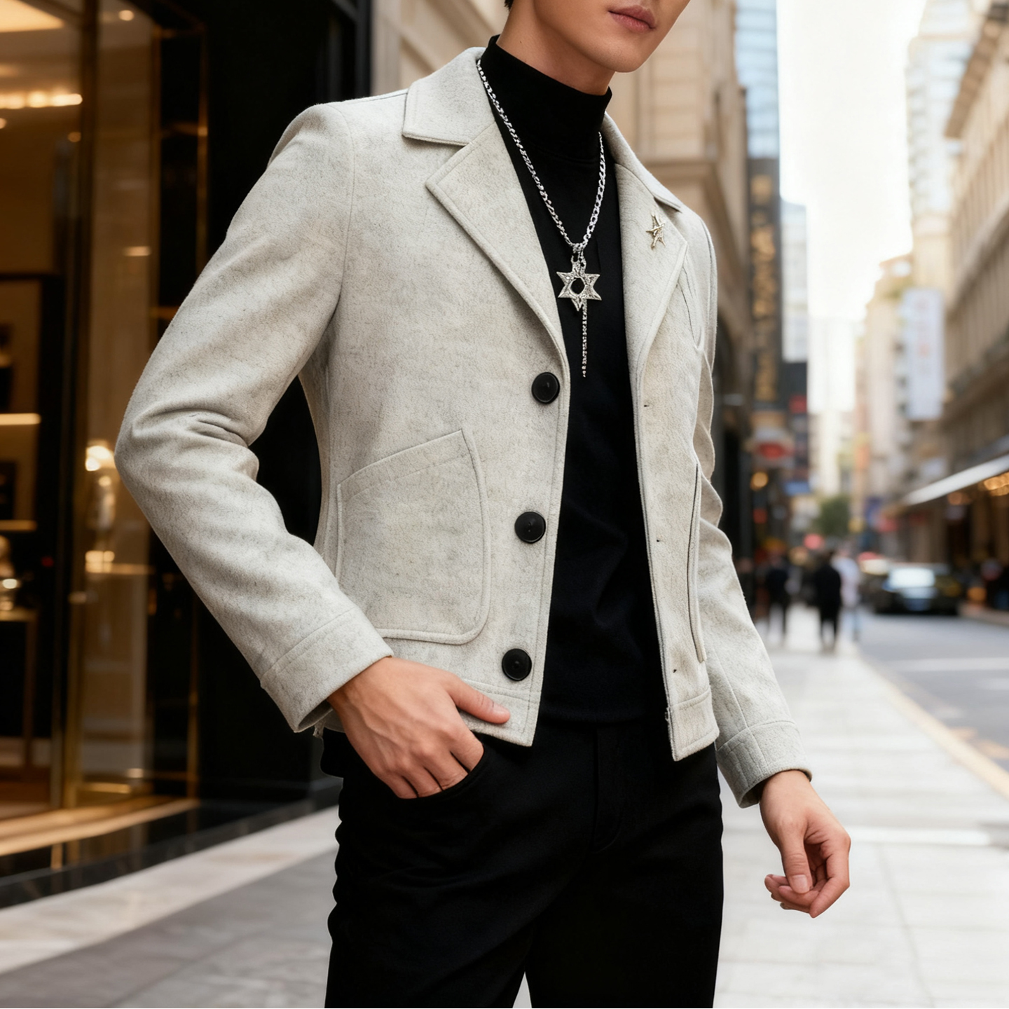 2025新款高级感短款毛呢大衣