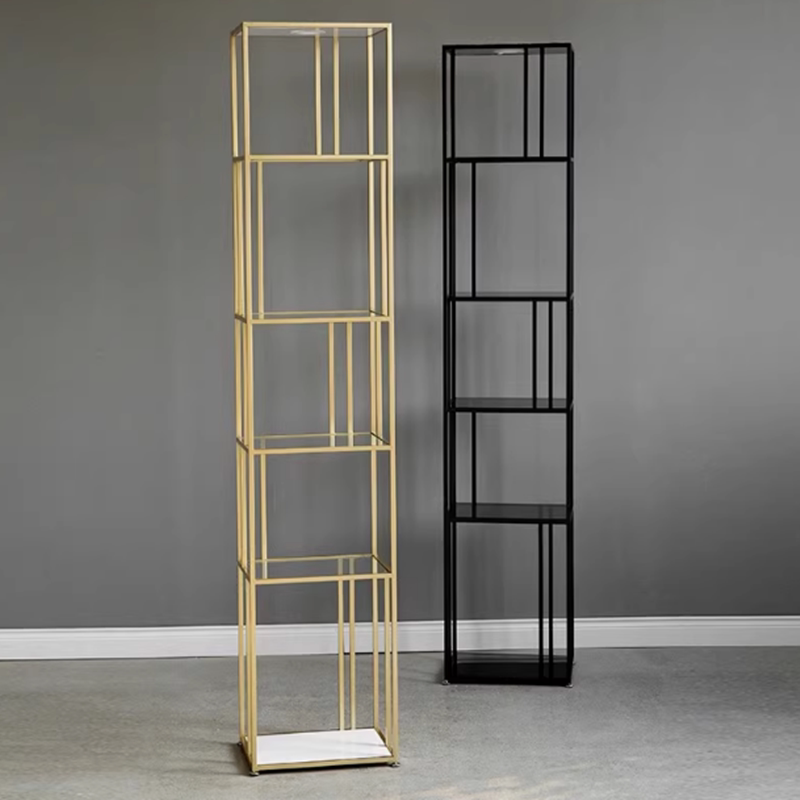客厅书架多层金属置物架转角夹缝收纳架客厅隔断装饰架落地展示架