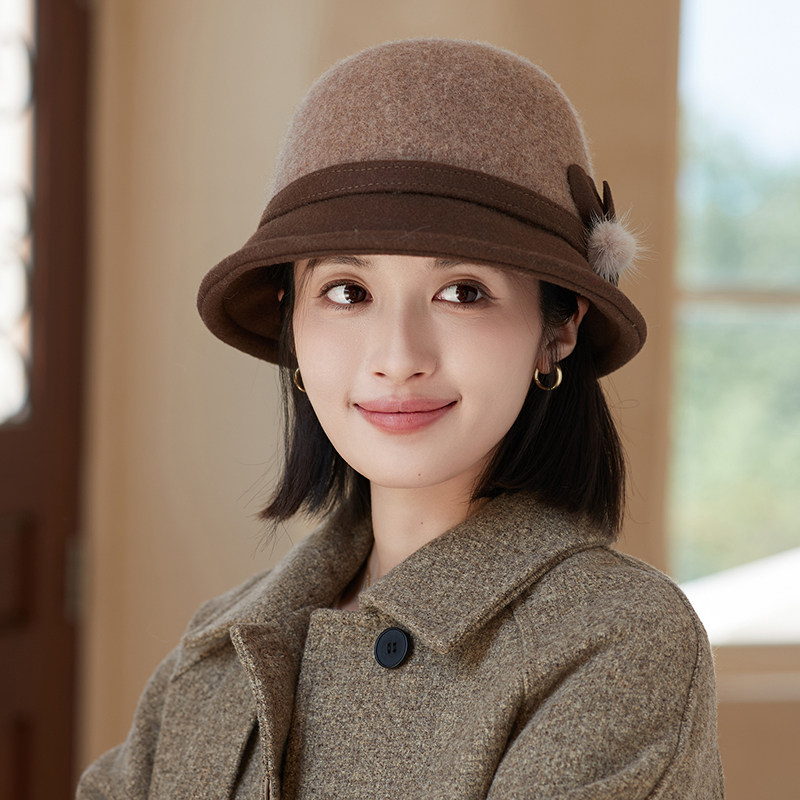 羊毛呢渔夫帽子女秋冬天韩版潮保暖百搭优雅英伦复古盆帽气质礼帽,服饰配件/皮带/帽子/围巾,帽子,淘宝优惠券,粉丝福利购,淘宝优惠卷