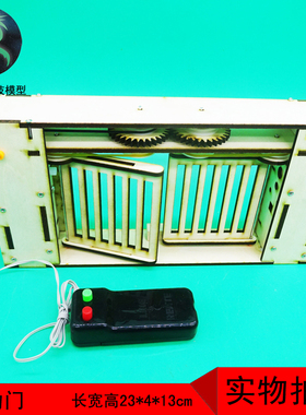 319自动门手工制作科技小制作发明diy亲子材料木制玩具模型电动门