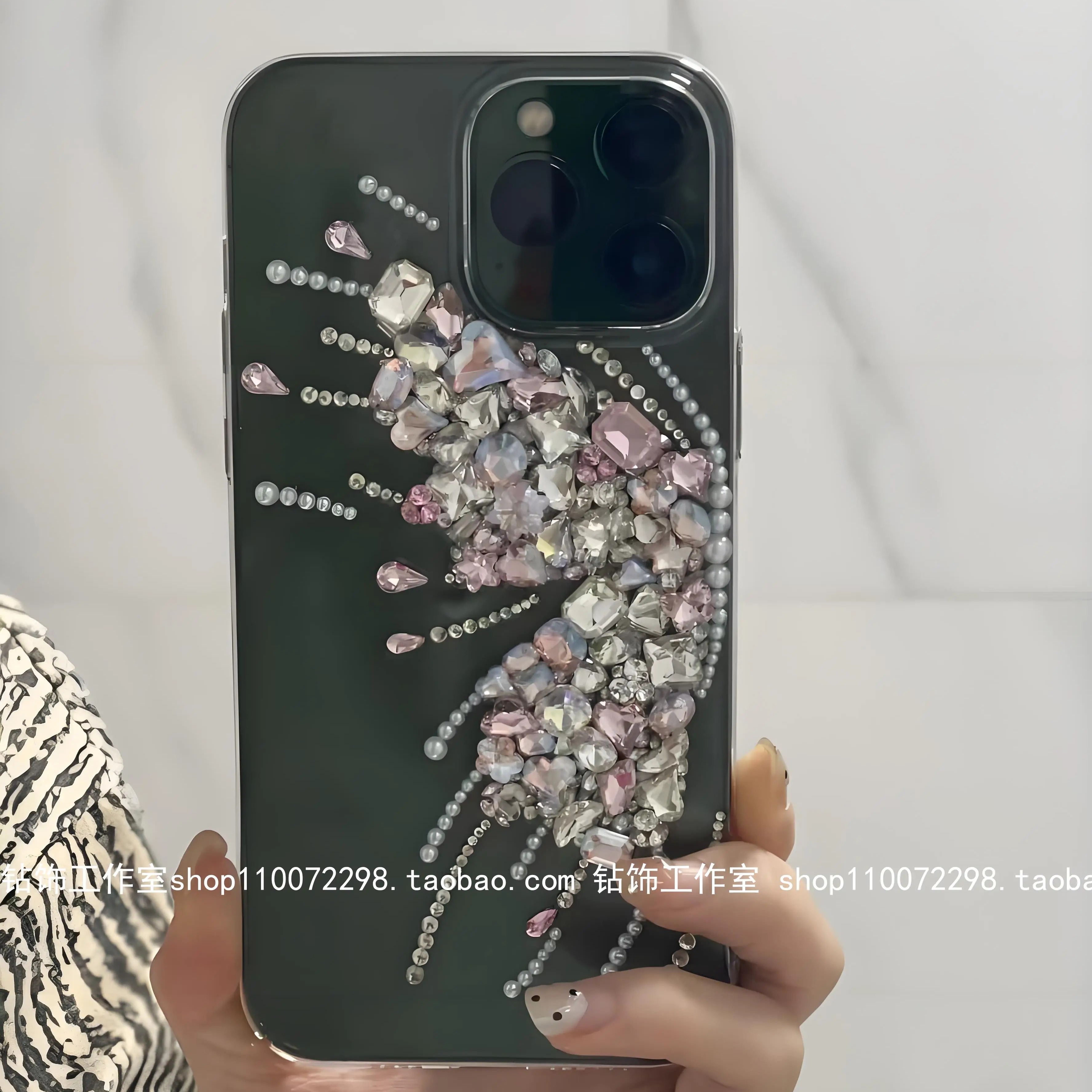 16promax手机壳15plus镶钻蝴蝶xs