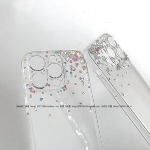 原创定制适用苹果iphone18promax手机壳水钻透明12保护套14镶钻Air高级感13mini带钻石17超好看15plus碎钻16