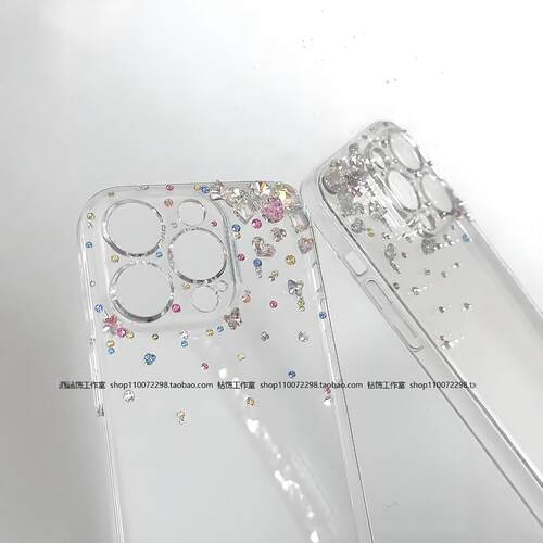 苹果iPhone16promax手机壳镶碎钻