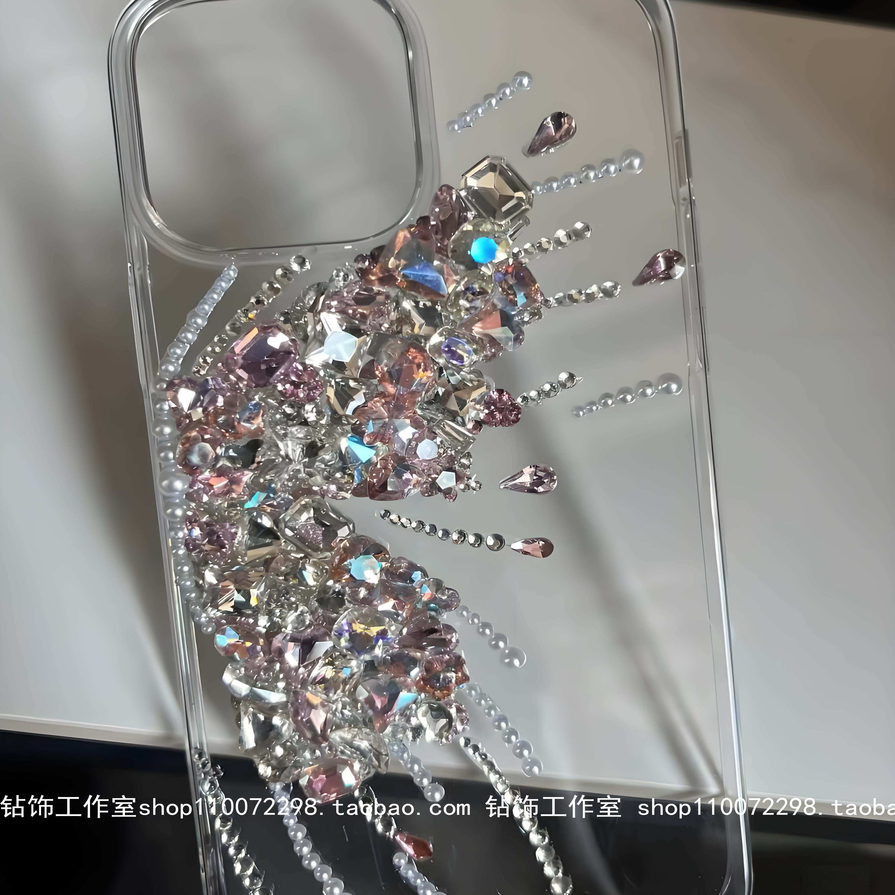 16promax手机壳15plus镶钻蝴蝶xs