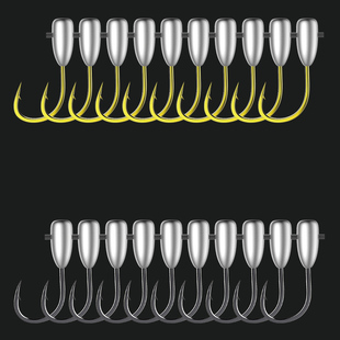 朝天钩伊势尼伊豆丸世金海夕金袖 有倒刺穿孔铅头朝天钩鱼钩