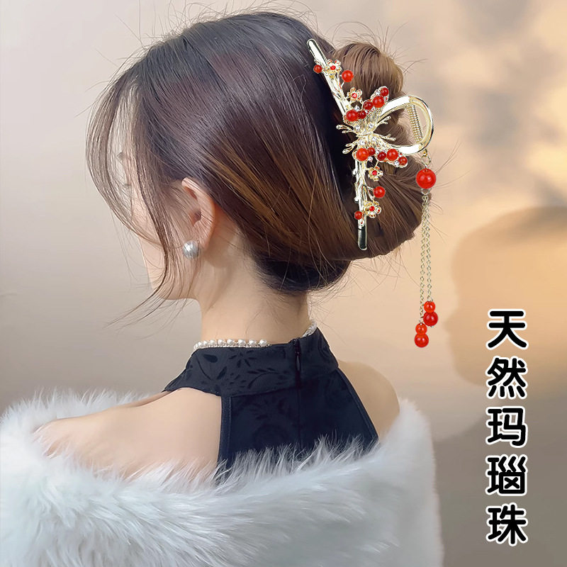 高级感流苏抓夹超仙花朵蝴蝶珍珠发夹精致后脑勺盘发鲨鱼夹头饰,饰品/流行首饰/时尚饰品新,民族风发饰,淘宝优惠券,粉丝福利购,淘宝优惠卷