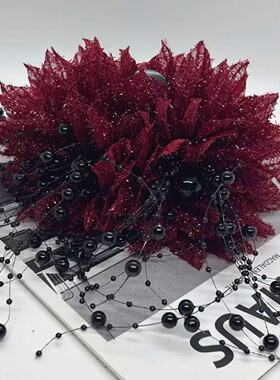 流苏鲨鱼夹新款高颜值显发量气质百搭亮丝花朵抓夹新款L254