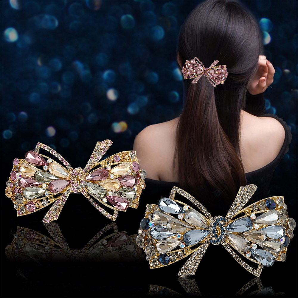 高级感水晶蝴蝶结弹簧夹女大号水钻半扎发夹后脑勺气质发卡头饰,饰品/流行首饰/时尚饰品新,民族风发饰,淘宝优惠券,粉丝福利购,淘宝优惠卷