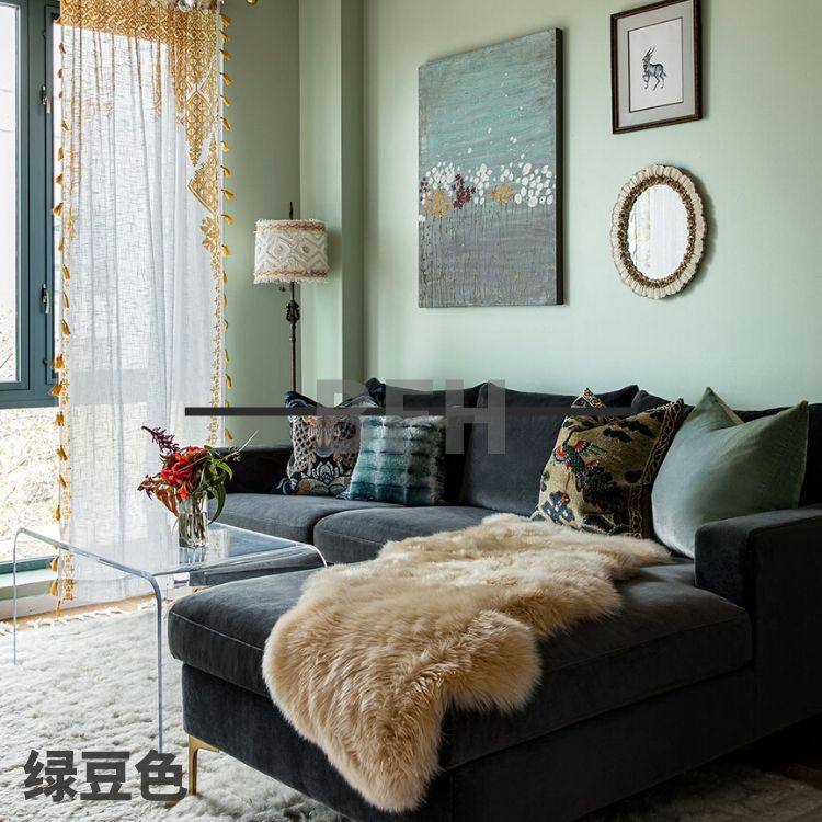 莫兰迪色系墙漆乳胶漆室内家用彩色艺术涂料复古灰自刷墙无味包邮