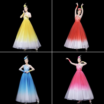 大气歌伴舞蹈服装开场舞大摆裙