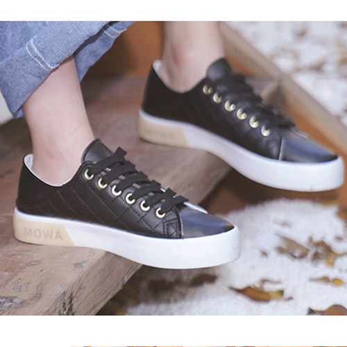 墨瓦平底低春季透气休闲鞋子