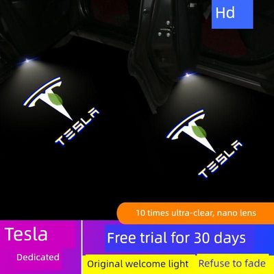 适用于特斯拉Modely欢迎灯Modelx/S更新3门投影灯改装装饰落地灯