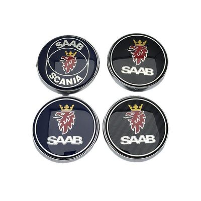 适用萨博轮毂盖SAAB 绅宝改装轮毂盖帽 轮胎中心标志盖 63mm盖子