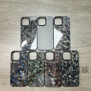 凯夫拉手机壳适用于苹果iphone 14/15/16 Pro/ProMax 碳纤维彩箔手机壳超薄锻造开口保护壳