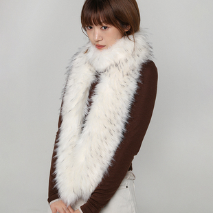 冬季皮草披肩围巾长毛围脖女仿狐狸毛仿貉子毛加长款加厚保暖围脖