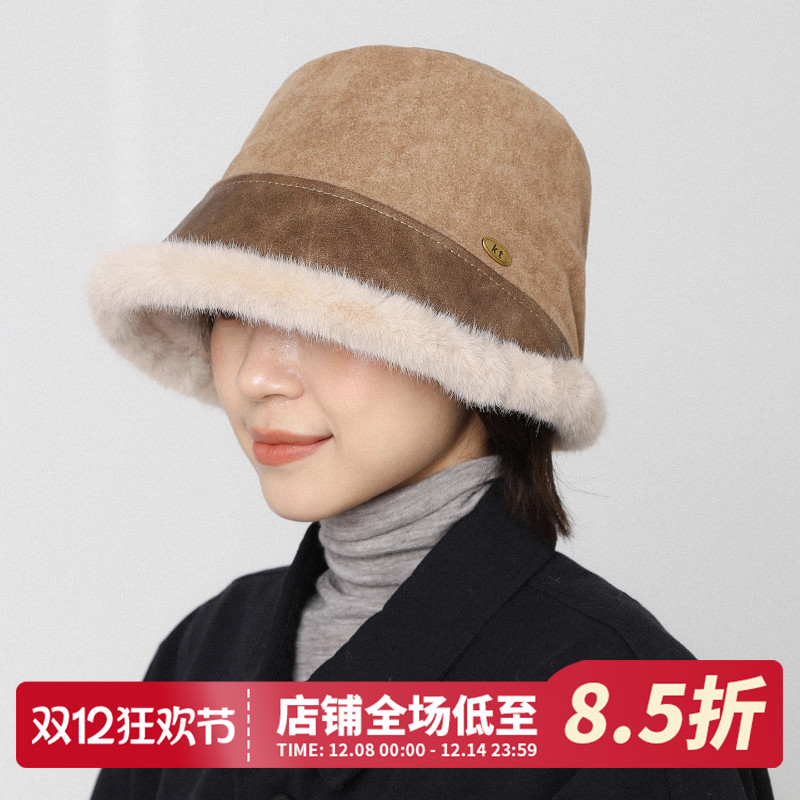 麂皮绒防寒渔夫帽加厚保暖护耳
