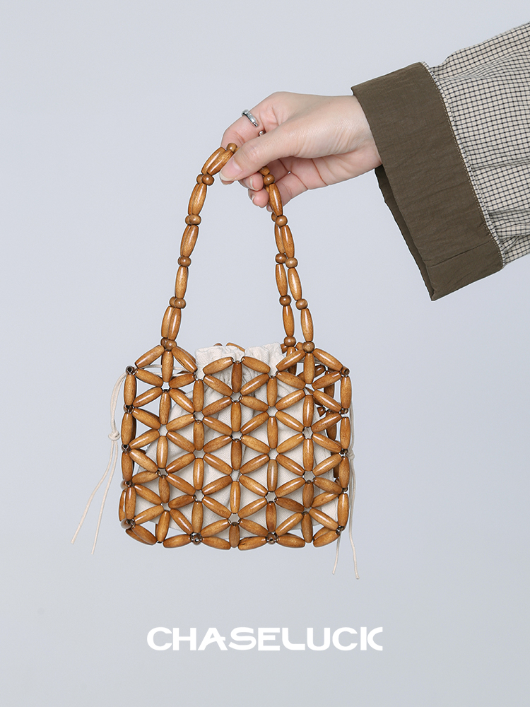 CHASELUCK长乐镂空手提编织包