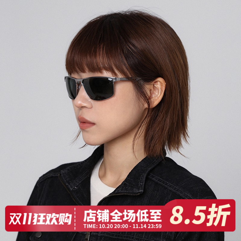 黑色方形太阳眼镜户外运动遮阳防晒墨镜欧美UV400女骑行防紫外线