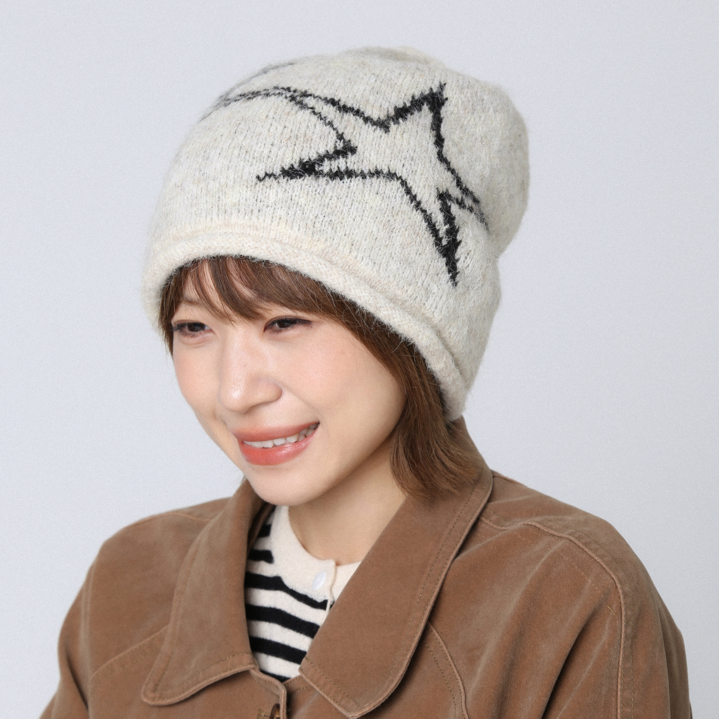 美式复古卷边针织帽堆堆帽百搭