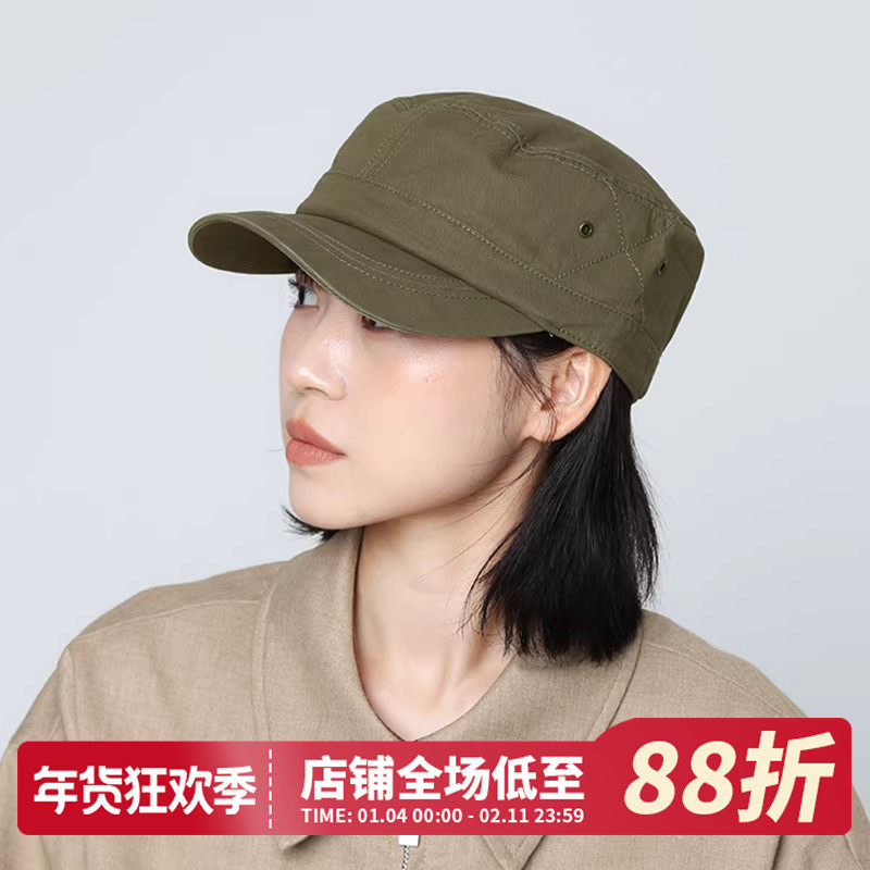 高品质卡其色平顶帽男女鸭舌帽2026新款大头围显脸小宽帽檐棒球帽