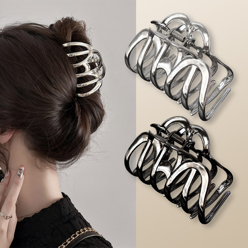 金属大南瓜pom大夹子头发后脑勺pom发夹八字抓夹女2025新款高级感