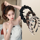 新优雅褶皱防滑发箍女2025新款 日常高级感带齿头饰高颅顶头箍发卡